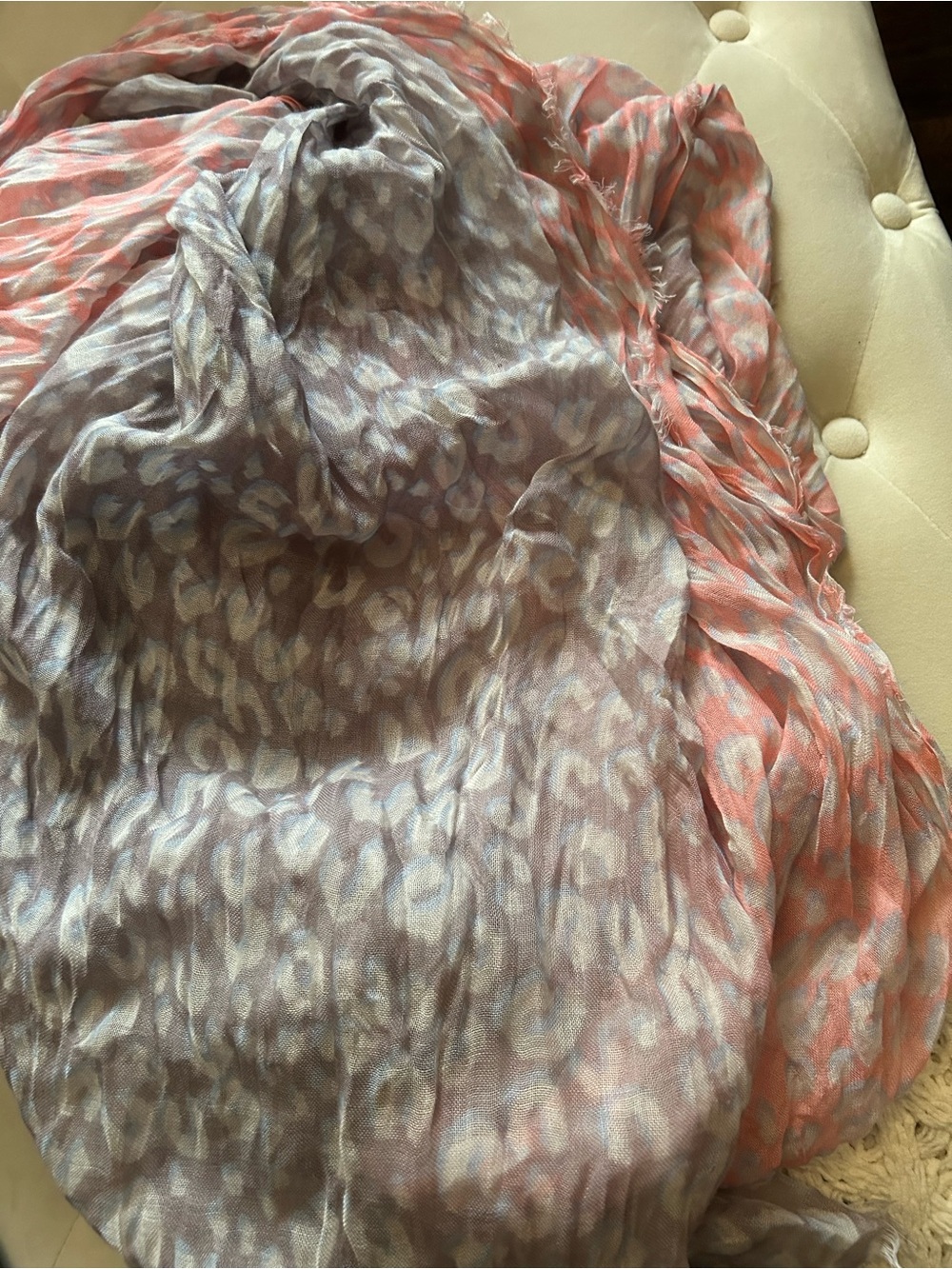 Louis Vuitton Pink and Gray Patterned Throw
